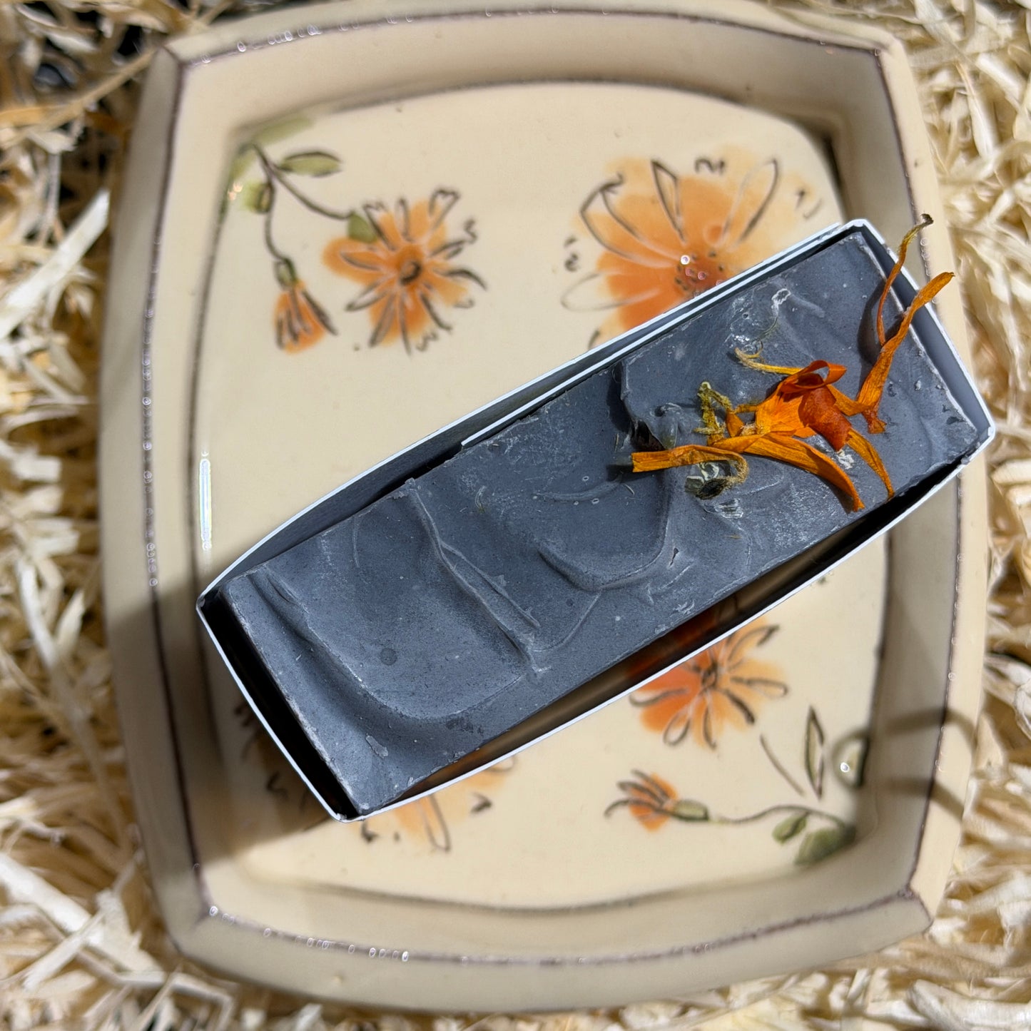 Calendula Dish with Mint & Charcoal Soap