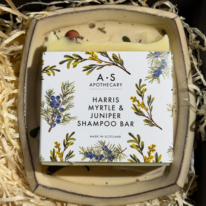 Sea Buckthorn Dish and Myrtle &amp; Juniper Shampoo and Body Bar